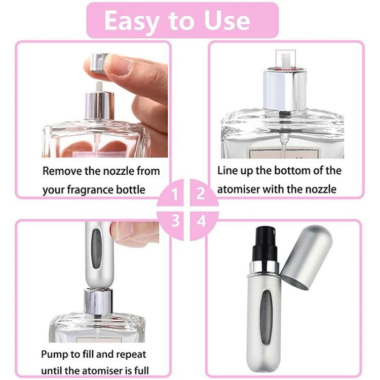 5ml 8ml Portable Refillable Pocket Mini Fine Mist Cosmetic Spray Perfume Bottle for Sale