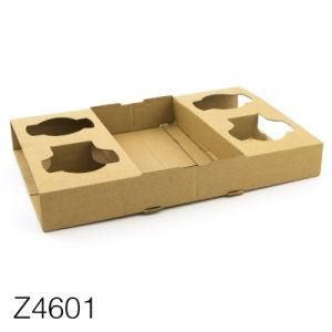 Z4601 Take Away Paper Cup Holder, Coffee Corrugated Paper Cup Holder/Durable Kraft Cardboard Takeaway Milky Tea