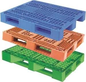 1200X1000X150mm 15kg 3 Skids 4 Ways Hygienic HDPE Heavy Duty Warehouse Storage Auto Racking Plastic Pallet Tray for Goods Turnover