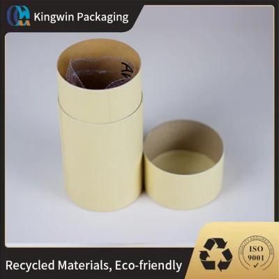 Round Box Plastic Lid Kraft Paper Box Customized Premium Airtight Packaging