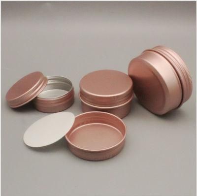 5ml-250ml Custom Rose Gold Cream Container and Packaging Metal Tin Box Tin Can Aluminum Cosmetic Jar with Screw Top