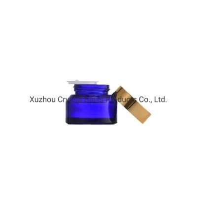 15g 30g Clear Glass Cosmetic Container Face Cream Glass Jar with Plastic Cap