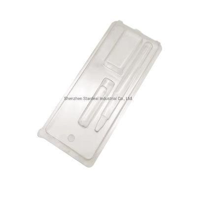 Transparent Plastic Thermoformed Blister Stationery Clamshell Packaging with Card