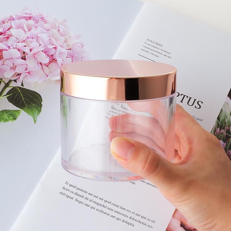 Chinese Manufacturer in Stock Empty 5ml 10ml 15ml 20ml 30ml 50ml 80ml 100ml 150ml 200ml 250ml Plastic PETG Powder Jar with Black Lid for Cosmetic Packaging
