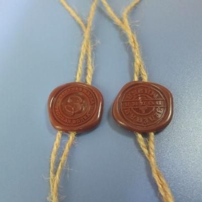 Plastic ABS Seal Hang Tag with Hemp Rope for Winebottle