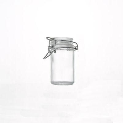 Hight Quality 75ml 2oz Round Food Jam Glass Storage Jar with Swing Top