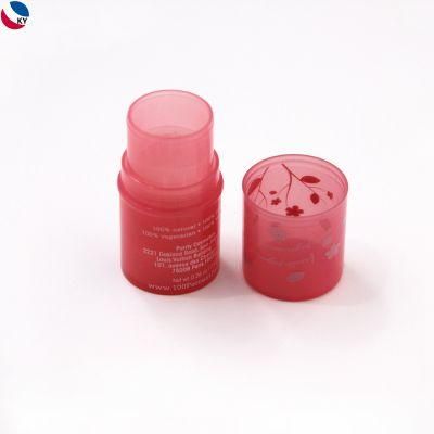 Double Wall Red Plastic Cosmetic Packaging Round Container Lip Balm Lip Stick Tube
