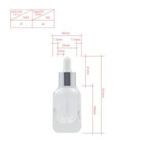 40ml Dropper Serum Oil Skincare Cosmetic Packagings Glass Essence Bottle