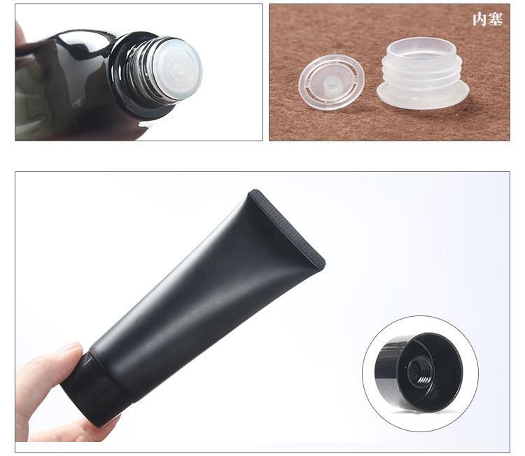 Cosmetic Bottle Black Gradient Squeeze Essence Glass Empty Bottle with Cream Spray Bottle Inside