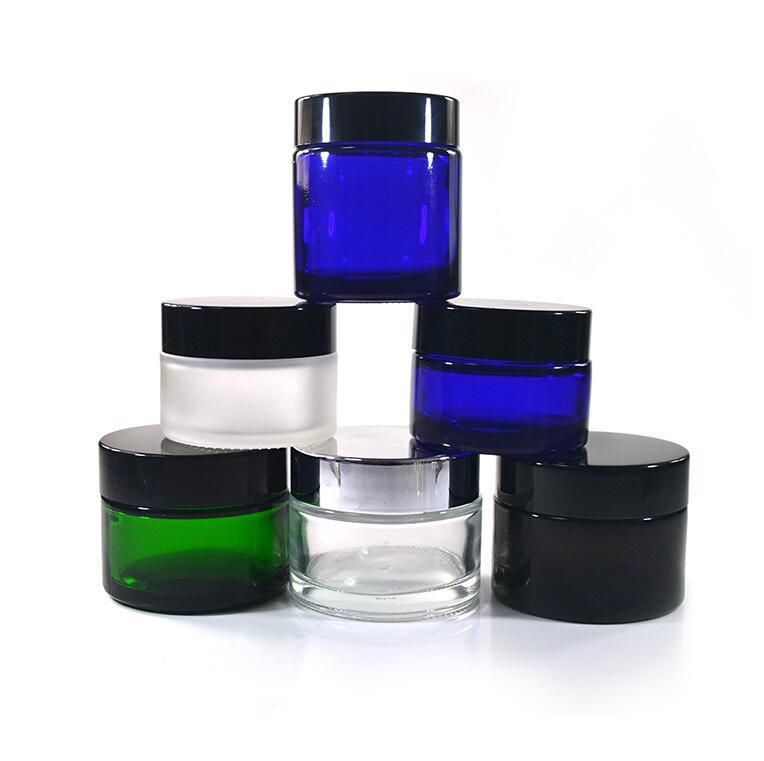30g Good Quality Clear Amber, Blue, Green Cosmetic Packaging Glass Cream Jars