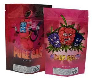 Smell Proof Food Grade Custom Printed Mylar Dried Flower Packaging Bag
