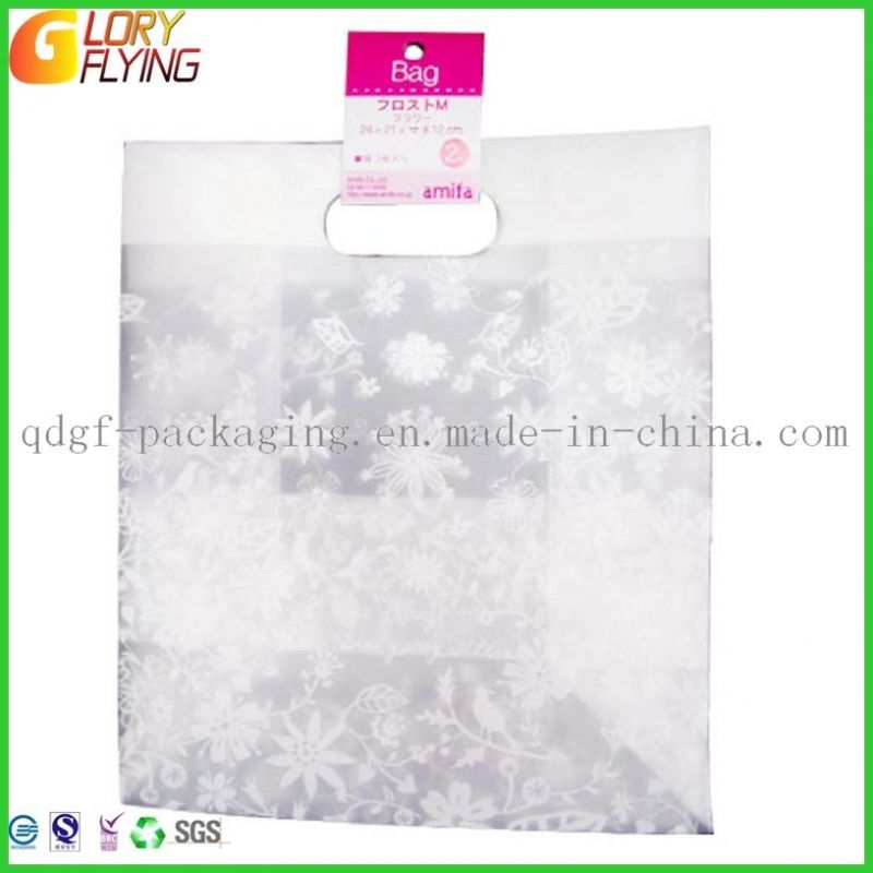 Plastic Carrier Bag with Soft Handle/ Shopping Bag with Reinforced Cardboards on The Bottom