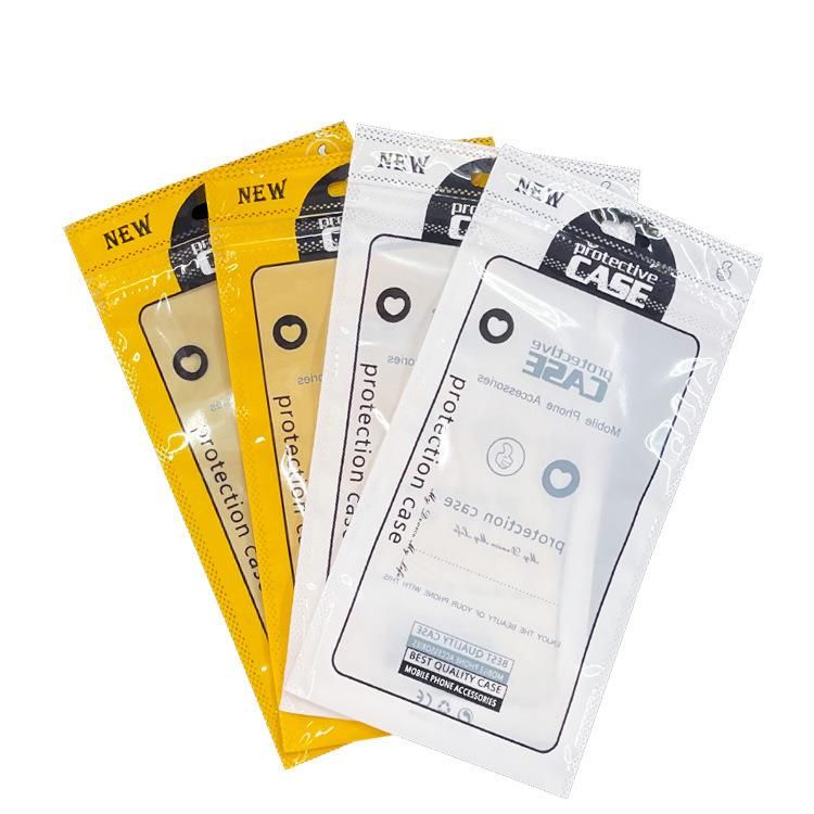 Transparent Phone Case Packaging Yellow Plastic Zipper Bags