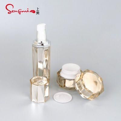 5g 10g 15g 30g 50g 30ml 50ml 100ml Empty Plastic Diamond Shape Double Wall Shiny Luxury Cosmetic Packaging for Skin Care