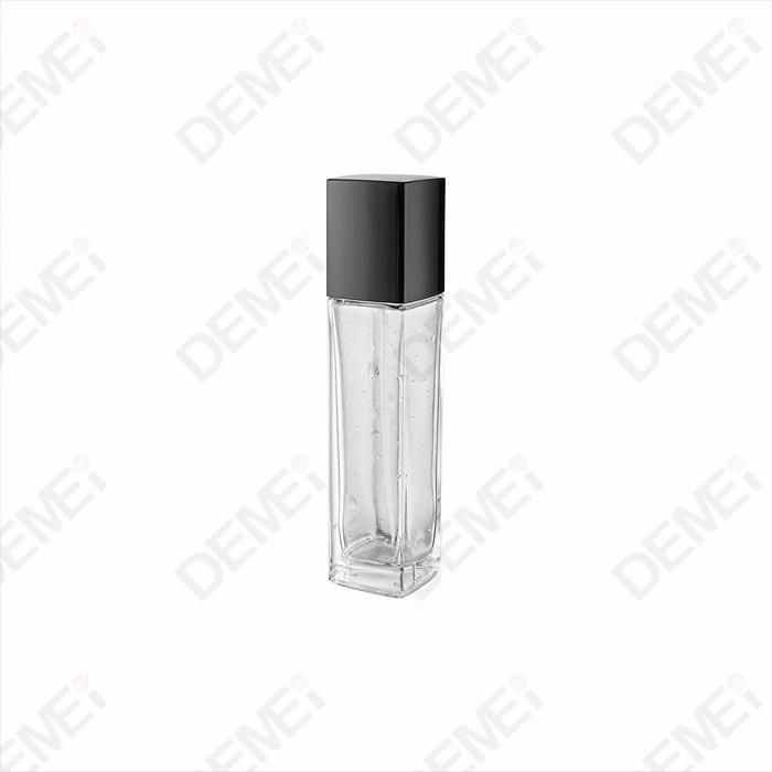 50ml 100ml 120ml Square Glass Bottle with Plastic Pump and Lid