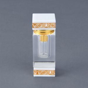 Square Transparent 6ml Arabian Attar Oud Essencial Oil Crystal Bottle with Glass Stick