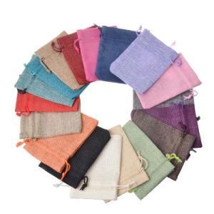 Wholesale Custom Cheap Polyester Jute Small Gift Drawstring Bag, Drawstring Pouch, Jewellry Bag