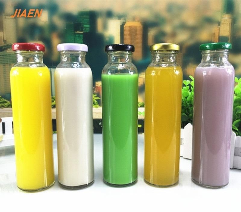 Wholesale Flint Clear Glass Bottle Cylinder 310ml 500ml Beverage Bottle Juice Bottle Glassware for Water Lemonade