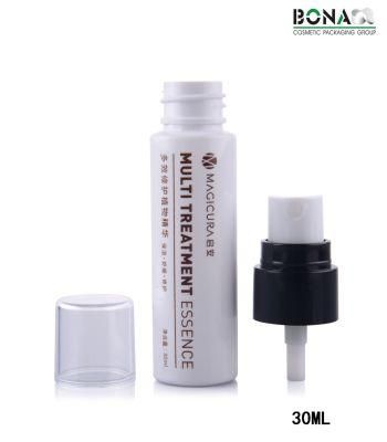 30ml White Pet Bottle Cosmetic Bottle with Black Mist Sprayer