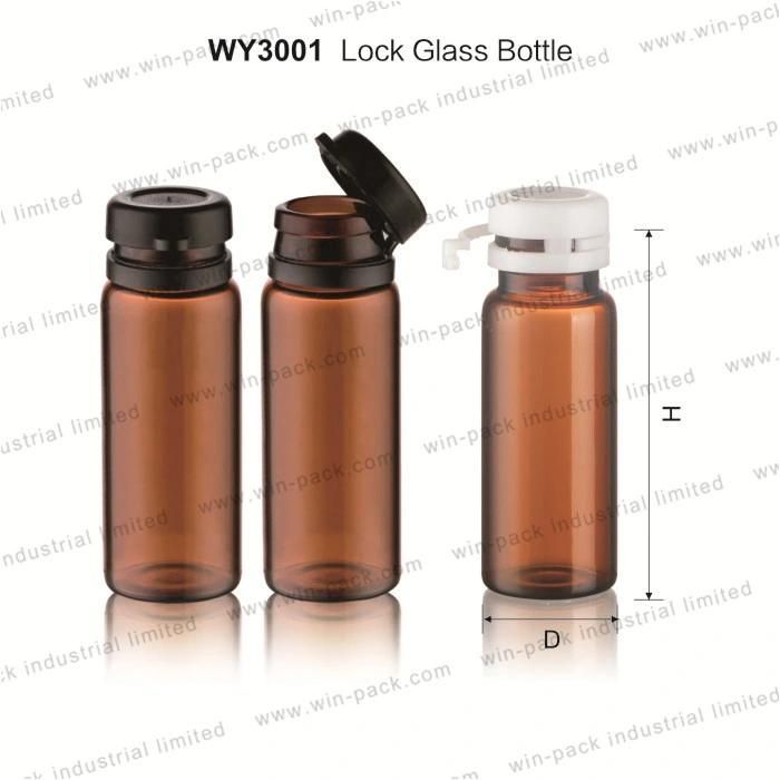 Amber Empty Lock Glass Sample Bottles Vials for Essential Oils Packaging