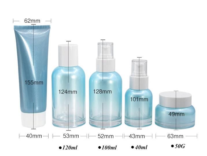 Gradient Color 100g Tube Bottle 50g Cream Jar Cosmetic Packing Pump Spray Bottle Lotion Bottle