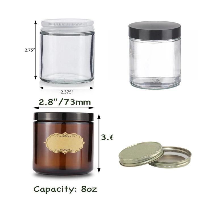 Empty 1oz 2oz 4oz 8oz Body Lip Scrub Frosted Cosmetic Jar with Shiny Rose Gold Cap