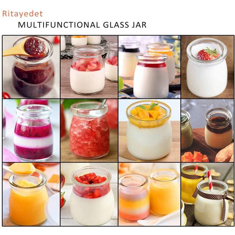 Factory Customization Cheap Free 100ml Yogurt Jars Glass Pudding Bottle with Cork