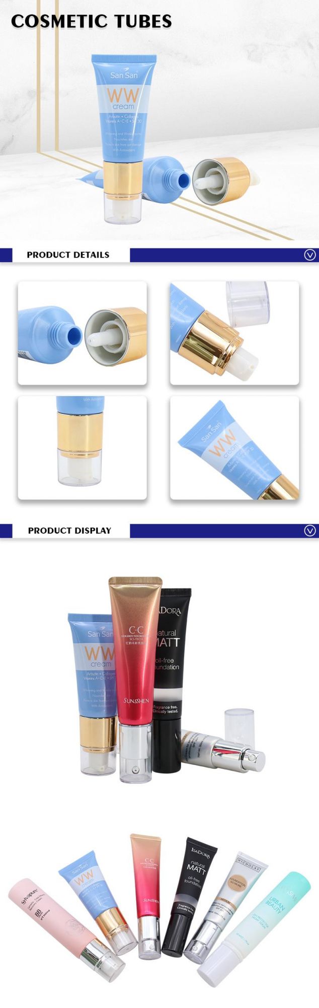 30ml Empty Container Soft Cosmetic Plastic Squeeze Tube for Eye Cream