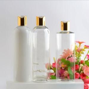400ml Pet Plastic Cosmetic Lotion Spray Shampoo Bottle with Alumite Gold and Silver Press Cap