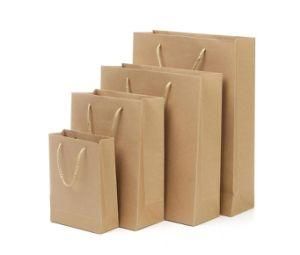 Customized Logo Printed Cheap Heavy Duty Recycle Food Take Away Brown Craft Paper Bag