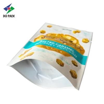 Dq Pack Customized Stand up Resealable Mylar Bags Recyclable Customized Packaging Pouch Food Stand up Mylar Bag for Popcorn Packaging