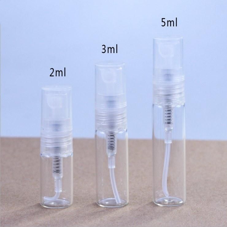 2ml 3ml 5ml Travel Mini Cute Glass Perfume Bottle with Cover Empty Refillable Spray Bottle Small Perfume Sample Vials Atomizer