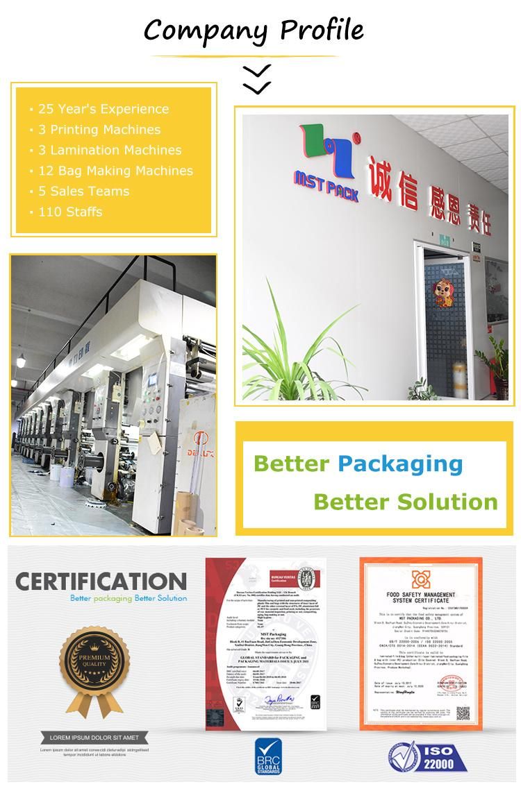 Whey Protein Powder Packaging Flat Bottom Strawberry Eco Bag Supplier in China