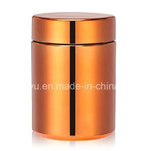 8oz/250ml Orange Chromed/Metallized Palstic Pill Bottle