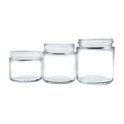 Glass Costmetic Storage Jar Facial Mask Cream Jar with Lid OEM 2/4/8 Oz