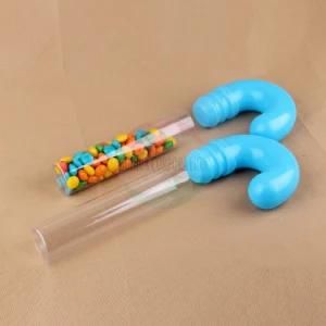Manufacture Price Crutch Shape Pet Packing Candy Jar for Christmas Gift