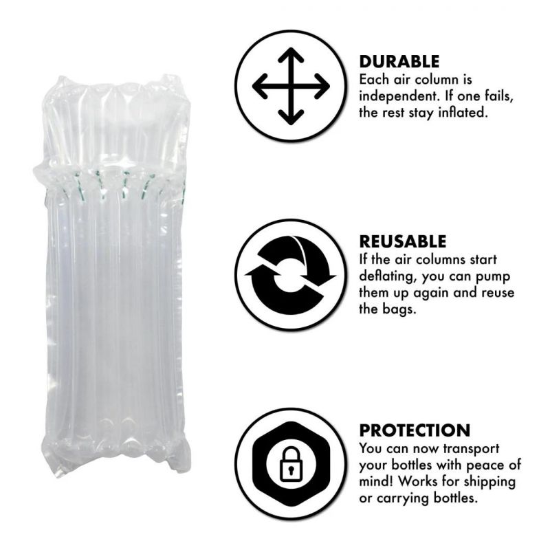2021 New packaging Stock Glass Bottle Protective Plastic Air Cushion Column Bag
