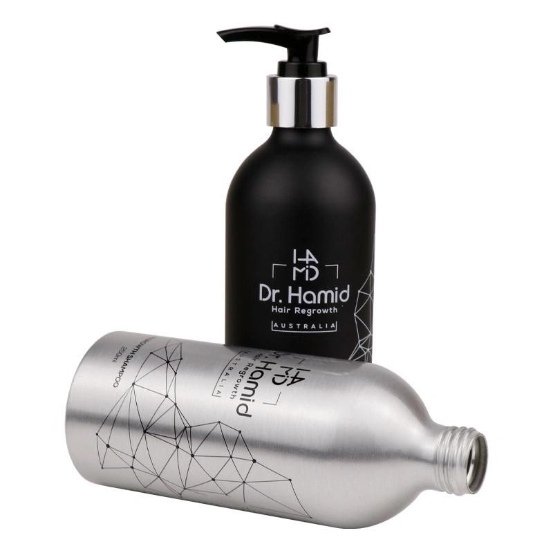 Cosmetic Empty Aluminum Bottle with Lotion Pump Used for Shampoo