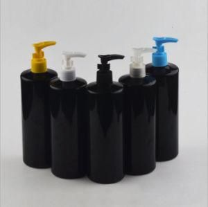 500ml Pet Plastic Black Color Cosmetic Shampoo Bottle with Clip Pump
