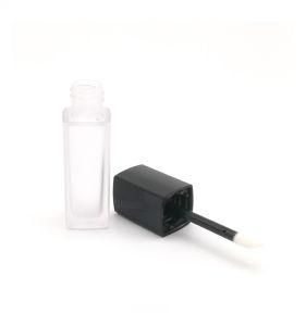 Wholesale Packaging Custom Empty Black Square Transparent Lip Gloss Tube Container 6ml Lipgloss Tube