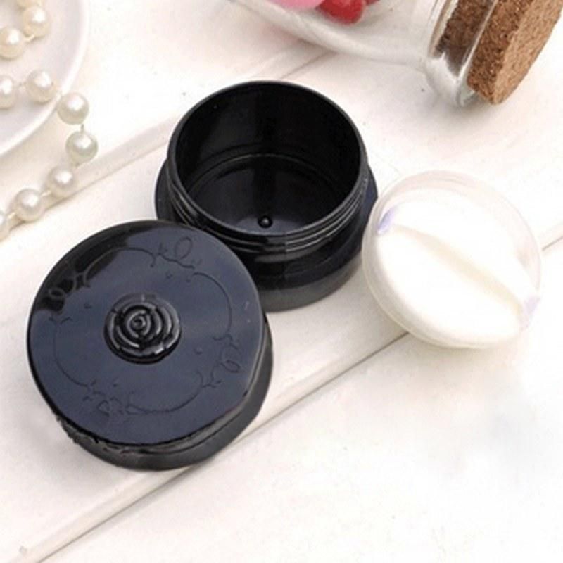 10g Empty Loose Powder Box Jar with Grid Sifter & Puff Flower Pattern Packing Beads Container Powdery Cake Box Cosmetic