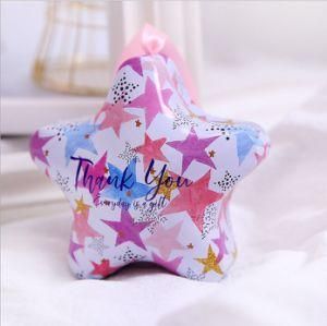 Rainbow Five-Pointed Star Pattern Shape Home Storage Storage Tin Box