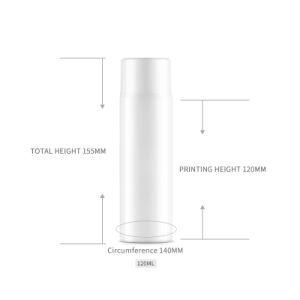 120ml White Plastic PP Round Lotion Airless Bottle with Pump for Skin Care Cosmetic Packaging