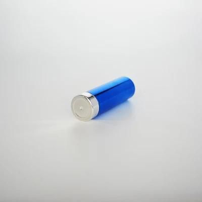 Full Overcap Shiny Blue Lipstick Tube, UV Lip Balm Container