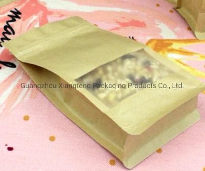 Open Window Gift Bag Eight-Side Kraft Paper Bag Tea Bag Food Sealed Bag Sealed Moisture-proof Bag