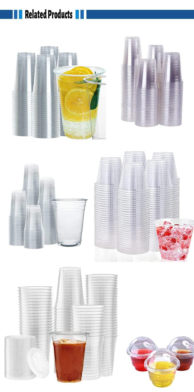 Disposable Plastic Tableware 92mm Diamter Pet Plastic Lid Flat Transparent Custom for Drinking