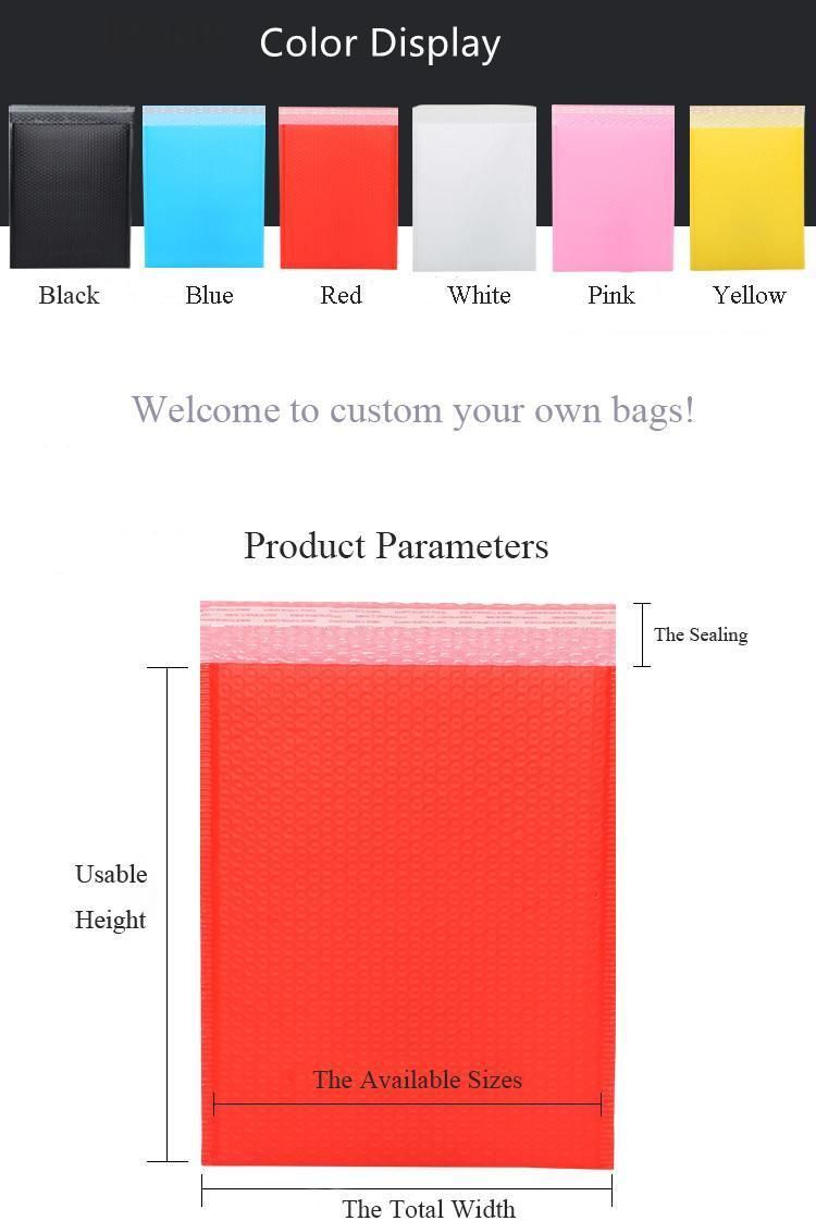 Cosmetic Poly Bag Pink Shipping Packaging Envelope Bag with Bubble Mailer