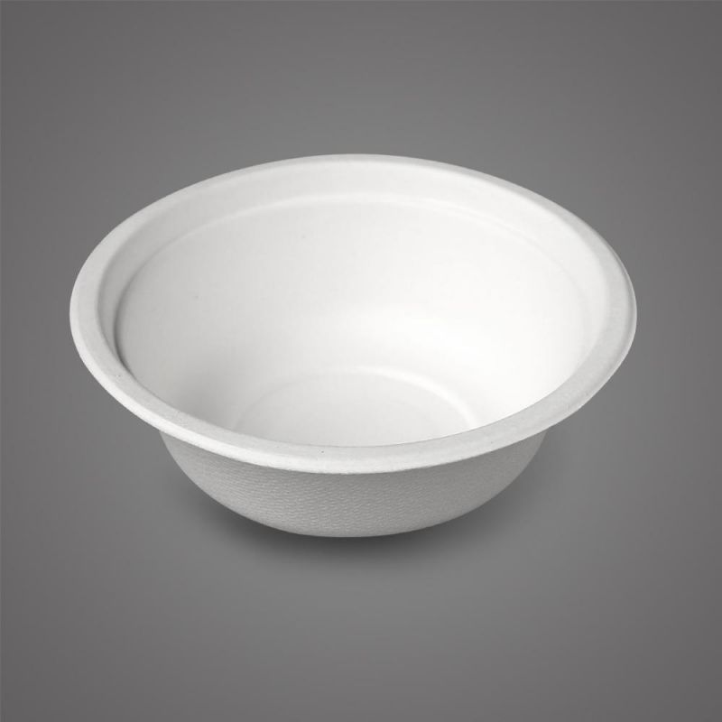 100% Compostable White Color Bagasse Bowl