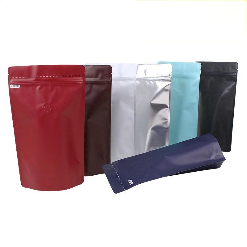 Custom Printed Low MOQ Blue Color 500g Aluminum Foil Tea Instant Coffee Packaging Bags Pouch with Zipper Lock