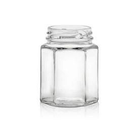 110ml (3.7oz) Flint Hex Jar for Jam with 48 Lug Cap